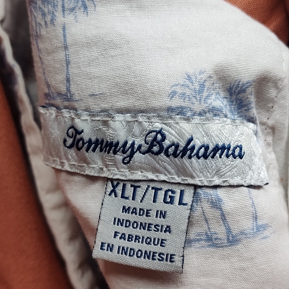 New Tommy Bahama Cargo Shorts Men Size XLT Orange Pockets Elastic Waist Cotton - Picture 5 of 7